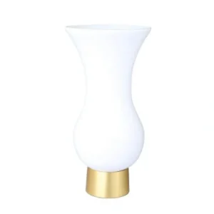 CRV822W White S-Shaped Glass Vase with Gold Base - cozylivehome.com | we sell a wide range of comfortable household items* Giftware
