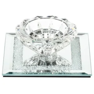 Shop All^55540 Crystal Candle Holder w Glass Base,Square Base 3.5x3.5" - cozylivehome.com | we sell a wide range of comfortable household items
