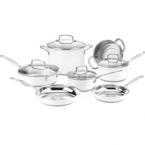 Cuisinart Chef's Classic 11pc Stainless Steel Series White Cookware Set - cozylivehome.com | we sell a wide range of comfortable household items* Housewares