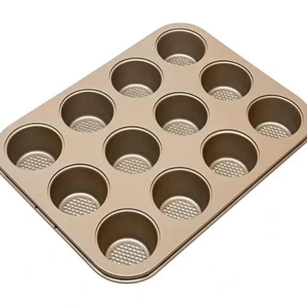 Shop All^12 Cup Muffin Pan, 13.7"x10.4"x1.1" Gold Metalic w/ Diamond Base - cozylivehome.com | we sell a wide range of comfortable household items