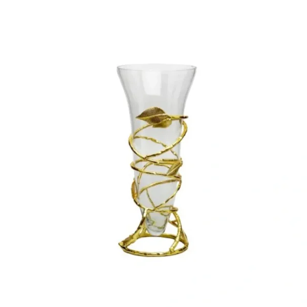 CVF533G Centerpiece Vase with Gold Leaf Stand - cozylivehome.com | we sell a wide range of comfortable household items* Giftware