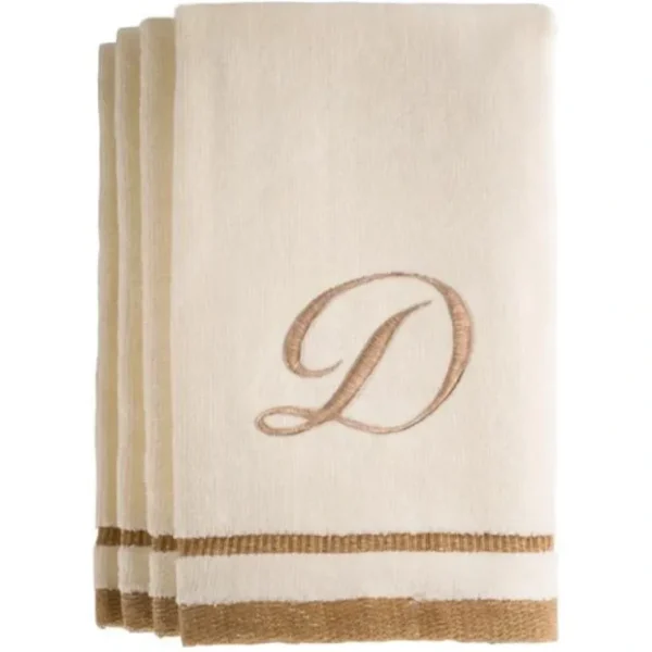 D - Cotton velour monogram towel - Ivory - cozylivehome.com | we sell a wide range of comfortable household items* Giftware