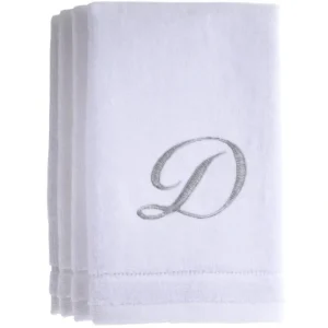 D - Cotton velour monogram towel - White - cozylivehome.com | we sell a wide range of comfortable household items* Giftware