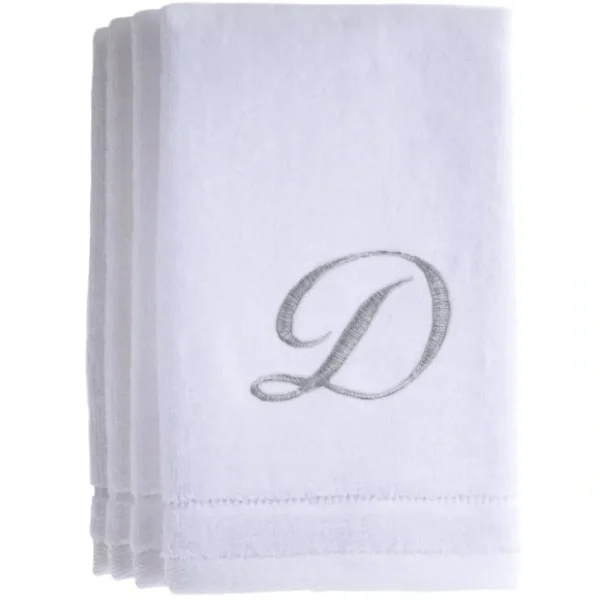 D - Cotton velour monogram towel - White - cozylivehome.com | we sell a wide range of comfortable household items* Giftware