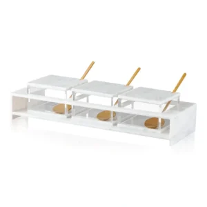 DB-WHT Square Dip Bowl Set- White Marble Lucite - cozylivehome.com | we sell a wide range of comfortable household items* Giftware