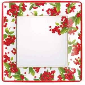 Shop All^DINNER PAPER PLATE CHRISTMAS BERRY RED SQ - cozylivehome.com | we sell a wide range of comfortable household items