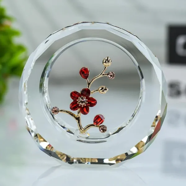 DMCF-RND-RD CRYSTAL FLORAL – RED CIRCLE - cozylivehome.com | we sell a wide range of comfortable household items* Giftware