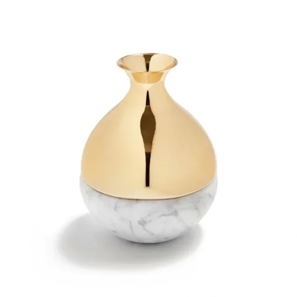 DUA-BVOS-37B Dual Bud Vase Marble & Gold Carrara Marble / Gold - cozylivehome.com | we sell a wide range of comfortable household items* Giftware