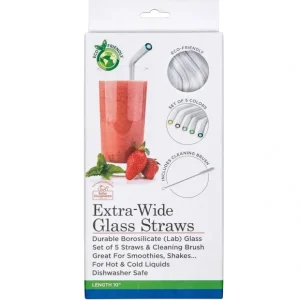 EX-WIDE GLASS STRAWS-SET OF 5 - cozylivehome.com | we sell a wide range of comfortable household items* Housewares