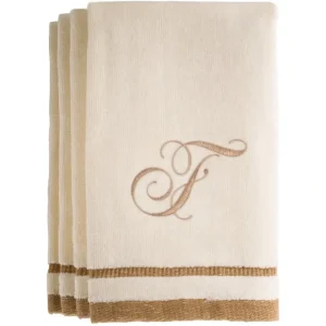 F - Cotton velour monogram towel - Ivory - cozylivehome.com | we sell a wide range of comfortable household items* Giftware