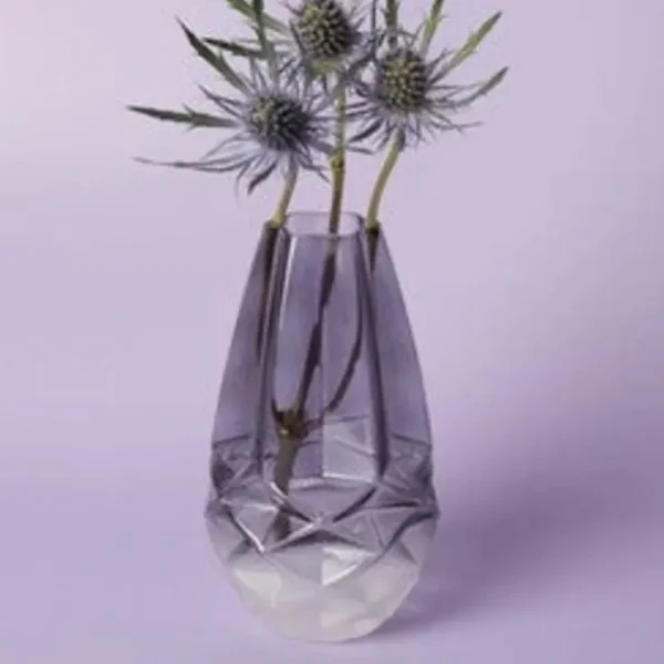 Faceted Frosted Vase Smoke - cozylivehome.com | we sell a wide range of comfortable household items* Giftware