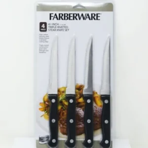 Farberware 4-piece Stamped Triple Rivet Steak Knives Traditions Handle - cozylivehome.com | we sell a wide range of comfortable household items* Housewares