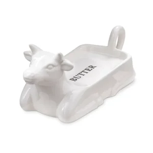 Shop All^Farmhouse Stoneware Cow Shaped Butter Dish - cozylivehome.com | we sell a wide range of comfortable household items