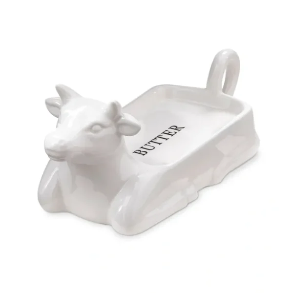 Shop All^Farmhouse Stoneware Cow Shaped Butter Dish - cozylivehome.com | we sell a wide range of comfortable household items