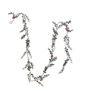 Shop All^Faux Boxwood Garland w/ Red Berries, Frost Finish 76" - cozylivehome.com | we sell a wide range of comfortable household items