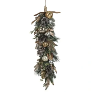 Faux Pine Swag w/ Ornaments, Pinecones & Glitter - cozylivehome.com | we sell a wide range of comfortable household items* Holiday Decor