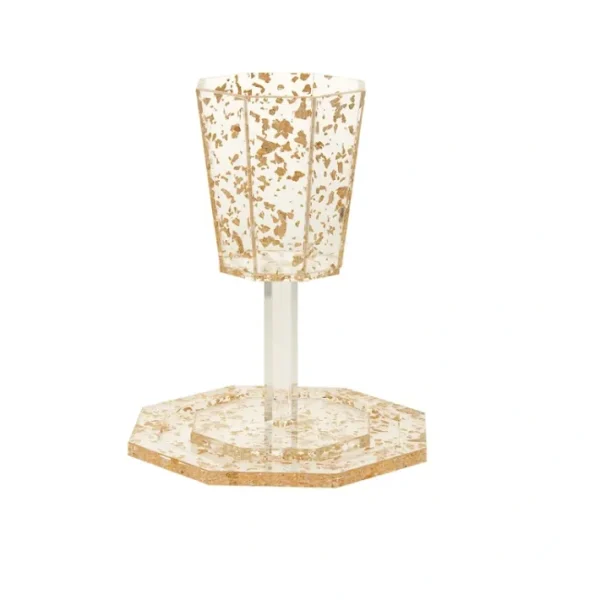 Shop All^5000-FG Elijah Cup and tray Lucite Flakes Gold - cozylivehome.com | we sell a wide range of comfortable household items