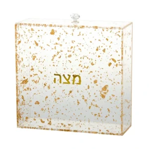 1886-FG Matzah Box Lucite Sparkled Gold L- 8.25 inches W- 3 inches H- 8.25 inches - cozylivehome.com | we sell a wide range of comfortable household items* Giftware