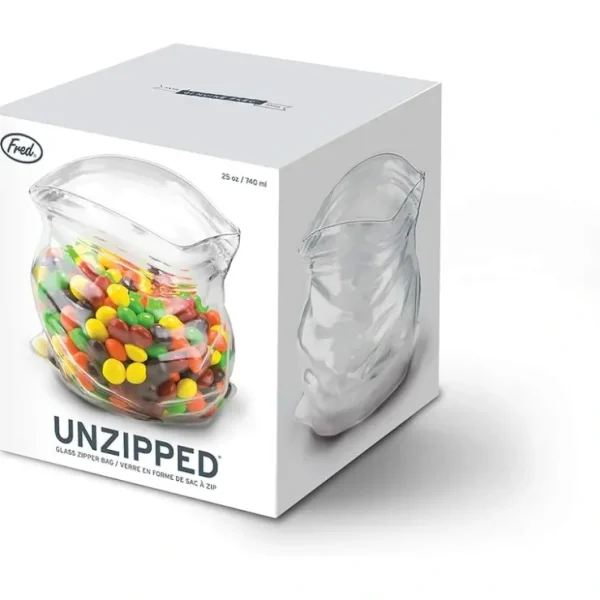Fred and Friends Unzipped-Bag-Shaped Hand-Blown Glass Bowl - cozylivehome.com | we sell a wide range of comfortable household items* Giftware