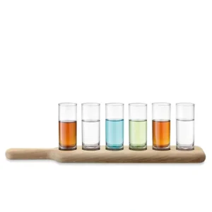 G1049-03-301 Paddle Shot Set & Oak Paddle L15.75in Clear - cozylivehome.com | we sell a wide range of comfortable household items* Giftware