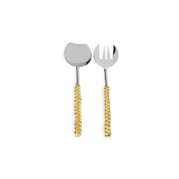 GCT2123 Set of 2 Salad Servers with Gold Twisted Handles - cozylivehome.com | we sell a wide range of comfortable household items* Giftware