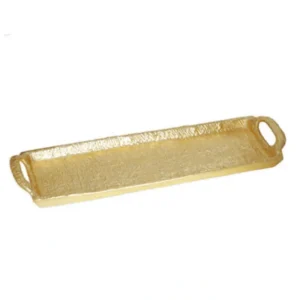 GD2543 Textured Gold Oblong Tray with Handles - 14"L x 4.25"W - cozylivehome.com | we sell a wide range of comfortable household items* Giftware