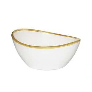 GDB3276W White Dessert Bowl with Gold Rim - cozylivehome.com | we sell a wide range of comfortable household items* Giftware