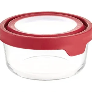 Shop All^GLASS STORAGE ROUND 4 CUP RED - cozylivehome.com | we sell a wide range of comfortable household items