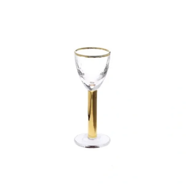 GLG1053 Set of 6 Footed Liquor Glasses with Gold Stem and Rim - cozylivehome.com | we sell a wide range of comfortable household items* Giftware