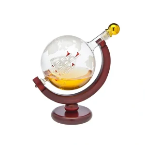 49981 GLOBE DECANTER 850ml Gold Acct - cozylivehome.com | we sell a wide range of comfortable household items* Giftware