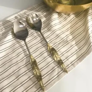 75014 GOLD LEAF HANDLE SERVERS, S/2 - cozylivehome.com | we sell a wide range of comfortable household items* Giftware