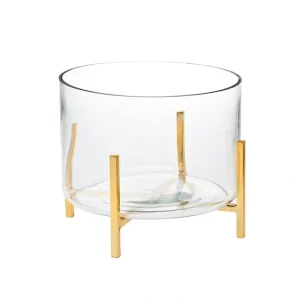 33651 GOLD SQ WIRE GLASS SALAD BOWL - cozylivehome.com | we sell a wide range of comfortable household items* Giftware