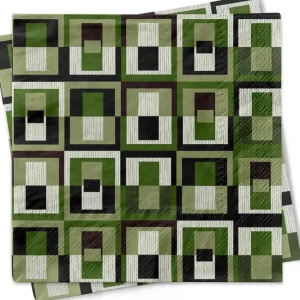 Shop All^Green Square Geometric Cocktail Napkin - cozylivehome.com | we sell a wide range of comfortable household items