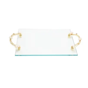Shop All^GT2495 Glass Tray with Jewel Flower Handles - cozylivehome.com | we sell a wide range of comfortable household items