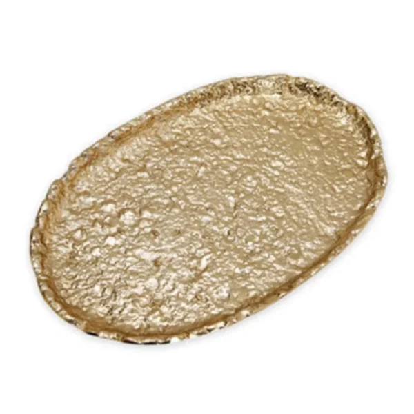 GT2548 Textured Gold Oval Tray - 13"L x 8.25"W - cozylivehome.com | we sell a wide range of comfortable household items* Giftware