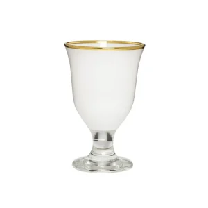 Shop All^GWG3699W Short Stem Water Glasses White with Clear Stem and Gold Rim - cozylivehome.com | we sell a wide range of comfortable household items