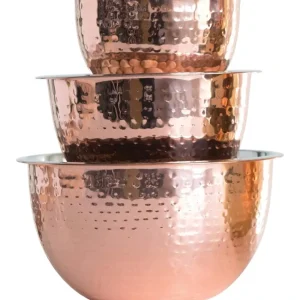 Shop All^Hammered Stainless Steel Bowls in Copper Finish Set 3 - cozylivehome.com | we sell a wide range of comfortable household items