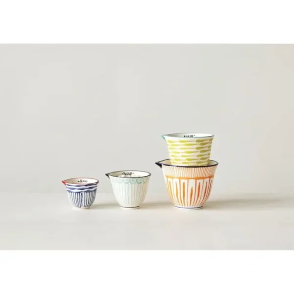 Shop All^Hand Stamped Striped Stoneware Measuring Cups Set 4 - cozylivehome.com | we sell a wide range of comfortable household items