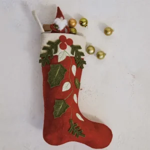 Shop All^Handmade Wool Felt Stocking w/ Applique & Embroidery - cozylivehome.com | we sell a wide range of comfortable household items