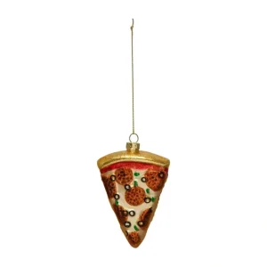 Hand-Painted Glass Pizza Slice Ornament w/ Glitter - cozylivehome.com | we sell a wide range of comfortable household items* Ornament