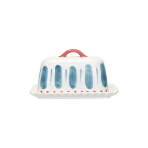 Shop All^Hand-Painted Stoneware Butter Dish w/ Handle & Scalloped Edge - cozylivehome.com | we sell a wide range of comfortable household items