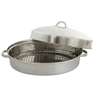 82669.03 Hutchinson 18" SS Roaster W/ Domed Lid & Rack - Oval - Mirror Polish - SS - cozylivehome.com | we sell a wide range of comfortable household items* Housewares