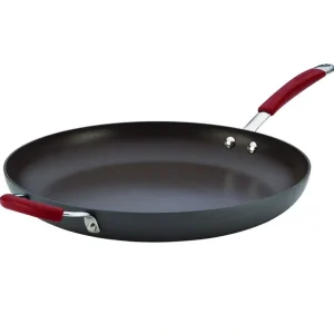 14 in. Rachael Ray Cucina Hard-Anodized Nonstick Skillet with Handle, Grey/ Cranberry Red - cozylivehome.com | we sell a wide range of comfortable household items* Housewares