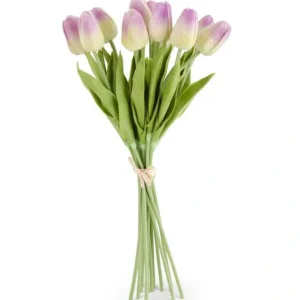 13 Inch Green/Purple Real Touch Mini Tulip Bundle (12 - cozylivehome.com | we sell a wide range of comfortable household items* Giftware
