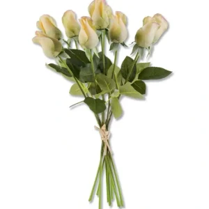 17.5 Inch Light Green Real Touch Rose Bud w/Foliage Bundle (9 Stems) - cozylivehome.com | we sell a wide range of comfortable household items* Giftware