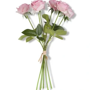 17 Inch Pink Real Touch Full Bloom Rose Stem w/Foliage Bundle (6 Stems - cozylivehome.com | we sell a wide range of comfortable household items* Giftware
