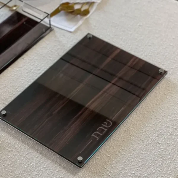 Shop All^J-CBP-WD Lucite & Glass Wood Look Challah Board - cozylivehome.com | we sell a wide range of comfortable household items