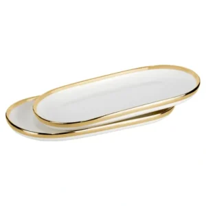 J-OPWG PORCELAIN PLATES - WHT - GOLD - cozylivehome.com | we sell a wide range of comfortable household items* Giftware