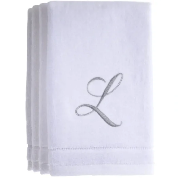L - Cotton velour monogram towel - White - cozylivehome.com | we sell a wide range of comfortable household items* Giftware