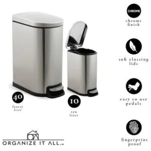 40L + 10L - DELUXE SLIM STEP TRASH CAN WITH - cozylivehome.com | we sell a wide range of comfortable household items* Housewares